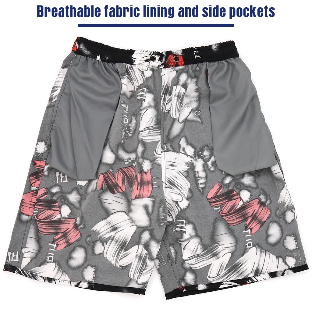 Proberos Swimming Trunk for Men with Pockets, Black Print Quick Dry Beach Trunk, Multi Functional Sport Shorts for Swimming Running Outdoor Sports (50-75kg) Proberos Swimming Trunk for Men with Pockets, Black Print Quick Dry Beach Trunk, Multi Functional Sport Shorts for Swimming Running Outdoor Sports (50-75kg)